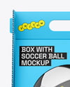 Cardboard Box With Soccer Ball Mockup