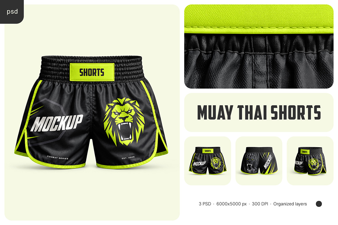 Muay Thai Shorts Mockup Set