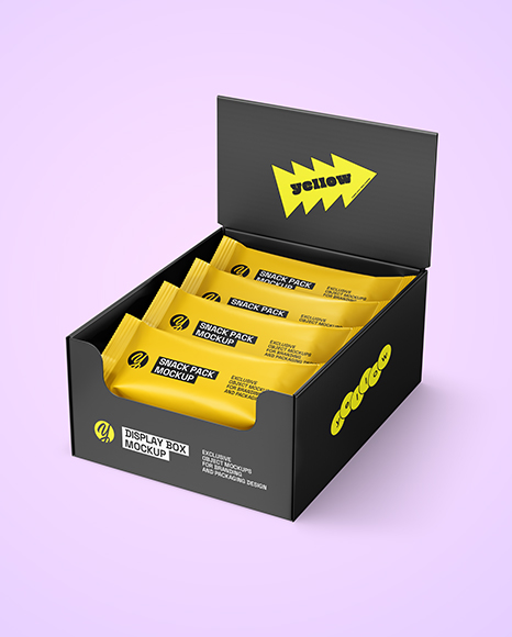 Display Box with Snacks Mockup