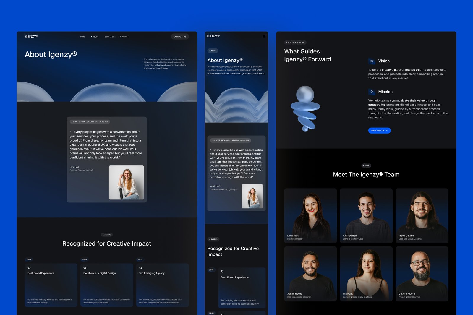 Igenzy – Creative Agency Website UI Figma Template