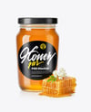Glass Jar with Acacia Honey Mockup