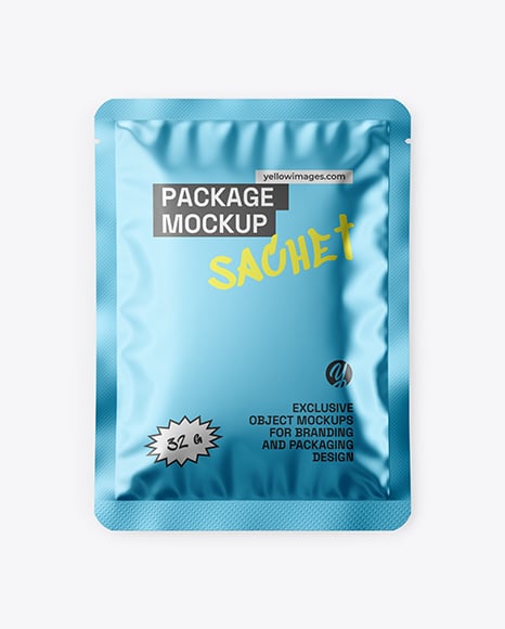 Glossy Metallic Sachet Mockup - Sachet mockups