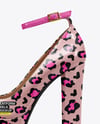 Platform Heel Shoe with Shoe Box Mockup