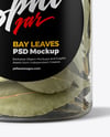 Plastic Jar with Bay Leaves Mockup