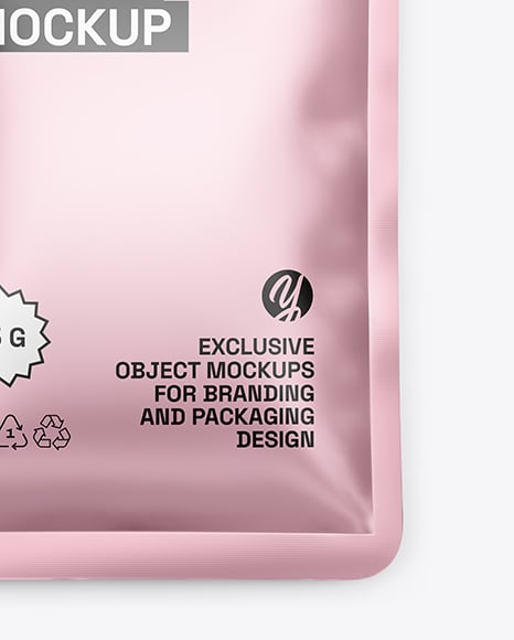Matte Metallic Sachet Mockup