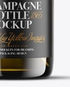 Antique Green Glass Champagne Bottle Mockup