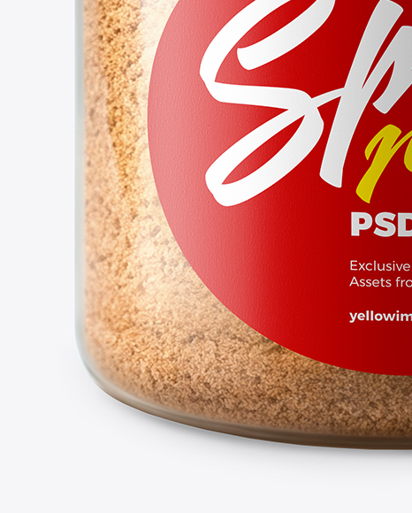 Glass Jar with Ground Nutmeg Mockup
