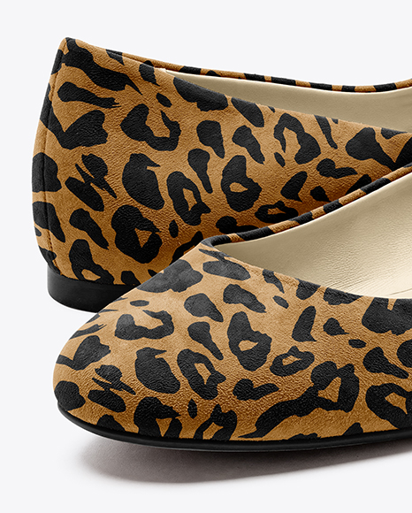 Pair of Suede Ballet Flats Mockup