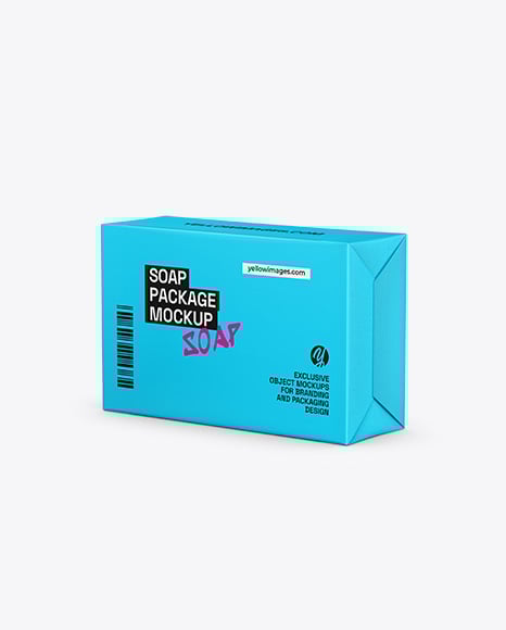 Paper Soap Bar Mockup – Half Side View - Product package mockup