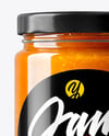 Clear Glass Jar with Apricot Jam Mockup