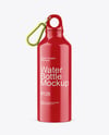 Aluminum Water Bottle with Glossy Finish Mockup