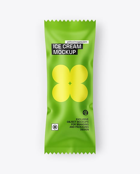 Matte Ice Cream Package Mockup - Flow-Pack Mockups