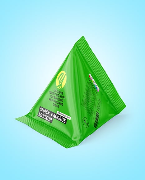 Glossy Triangular Package Mockup