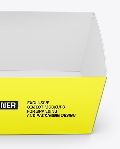 Paper Food Box with Clear Plastic Lid Mockup