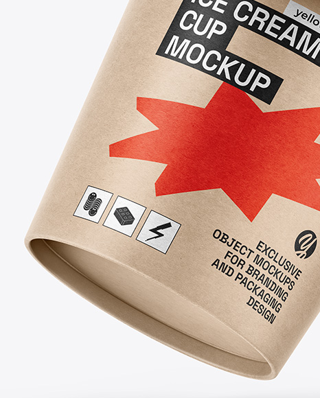Kraft Paper Ice Cream Cup Mockup