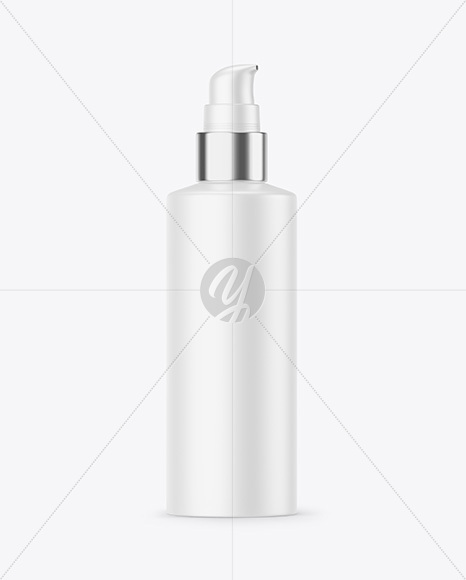 Matte Cosmetic Bottle with Pump Mockup