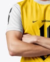 Soccer Player Wearing Jersey and Shorts Mockup