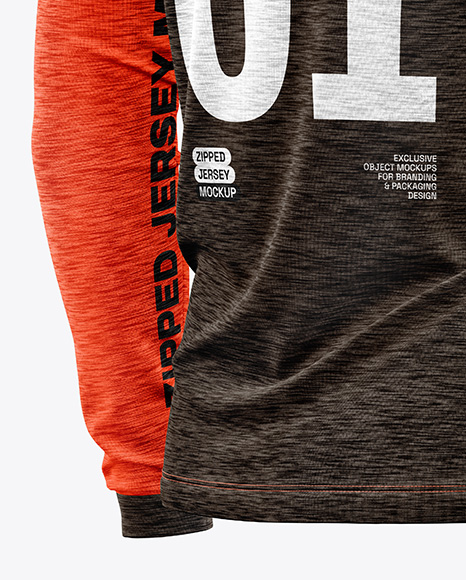 Melange Jersey Mockup - Back Half Side View