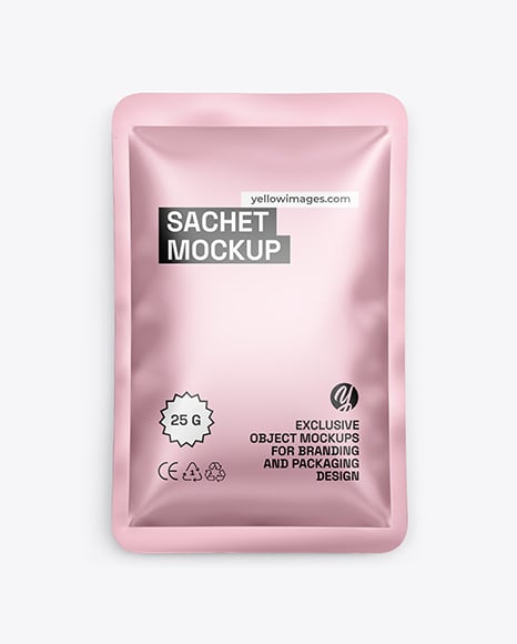 Matte Metallic Sachet Mockup - Metal keychain mockup