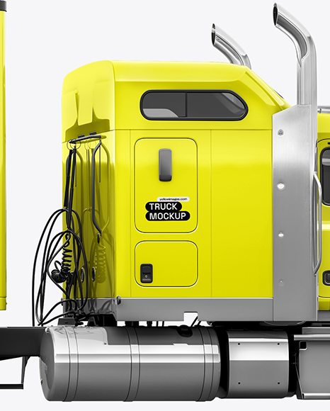 Truck Semi Trailer Mockup - Side View