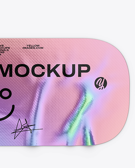 Iridescent Rectangle Sticker Mockup