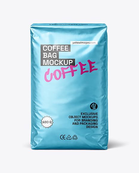 Metallic Coffee Bag Mockup