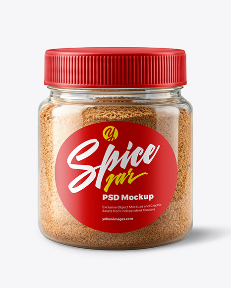 Glass Jar with Ground Nutmeg Mockup