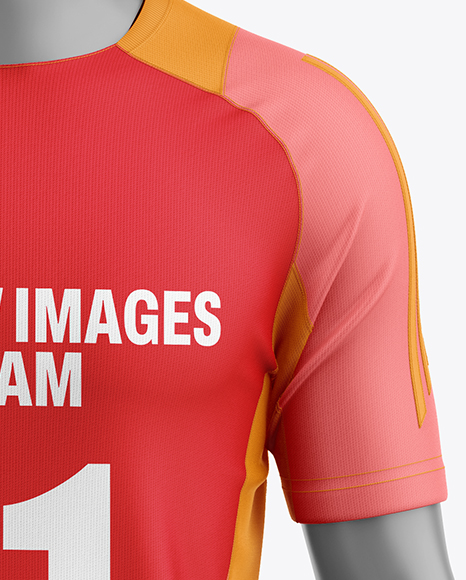 Training Short Sleeve Full Soccer Kit Mockup - Front View