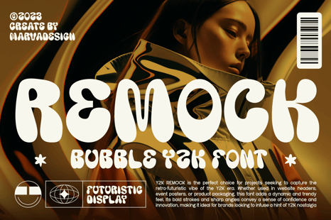 Remock Font - Y2k posters
