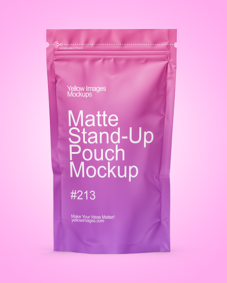 Matte Stand-Up Pouch Mockup
