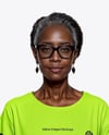 Elderly Black Woman Wearing Oversize T-Shirt & Sweatpants Mockup