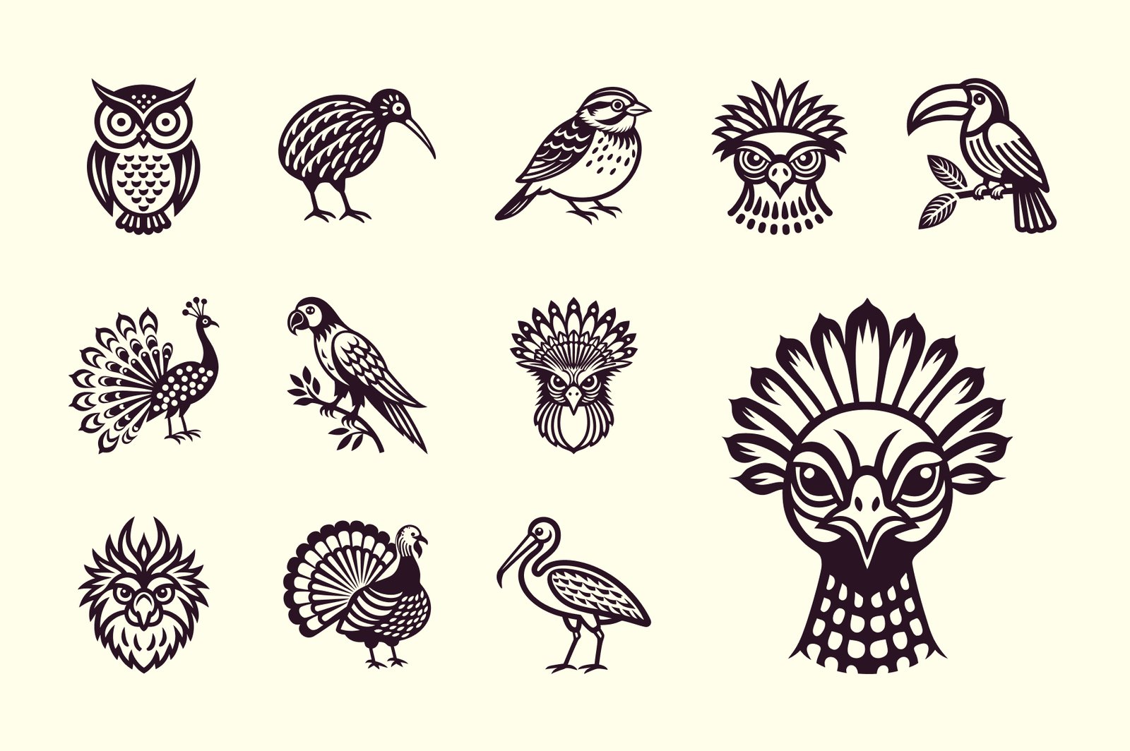 Birds Silhouette Icon Set
