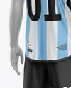 Soccer Kit w/ Mannequin Mockup - Back Half Side View