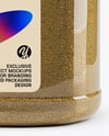 Clear Plastic Jar with Asafoetida Spice Mockup
