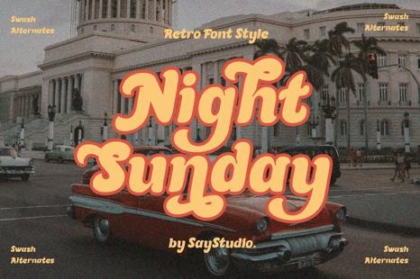 NIght Sunday - Retro Font - Canva fonts
