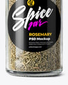 Glass Spice Jar with Rosemary Mockup