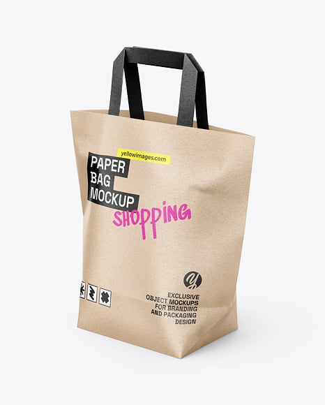 Kraft Paper Shopping Bag Mockup - Paper bag mockup