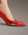 Pair of Pumps on Woman's Legs with Pants Mockup