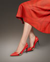 Pair of Pumps on Woman's Legs with Dress Mockup
