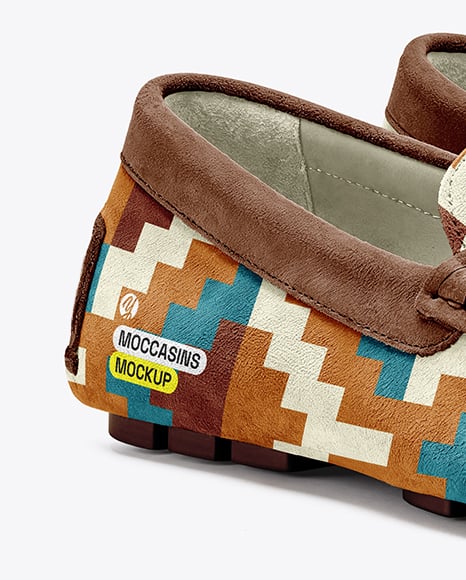 Pair of Suede Moccasins Mockup