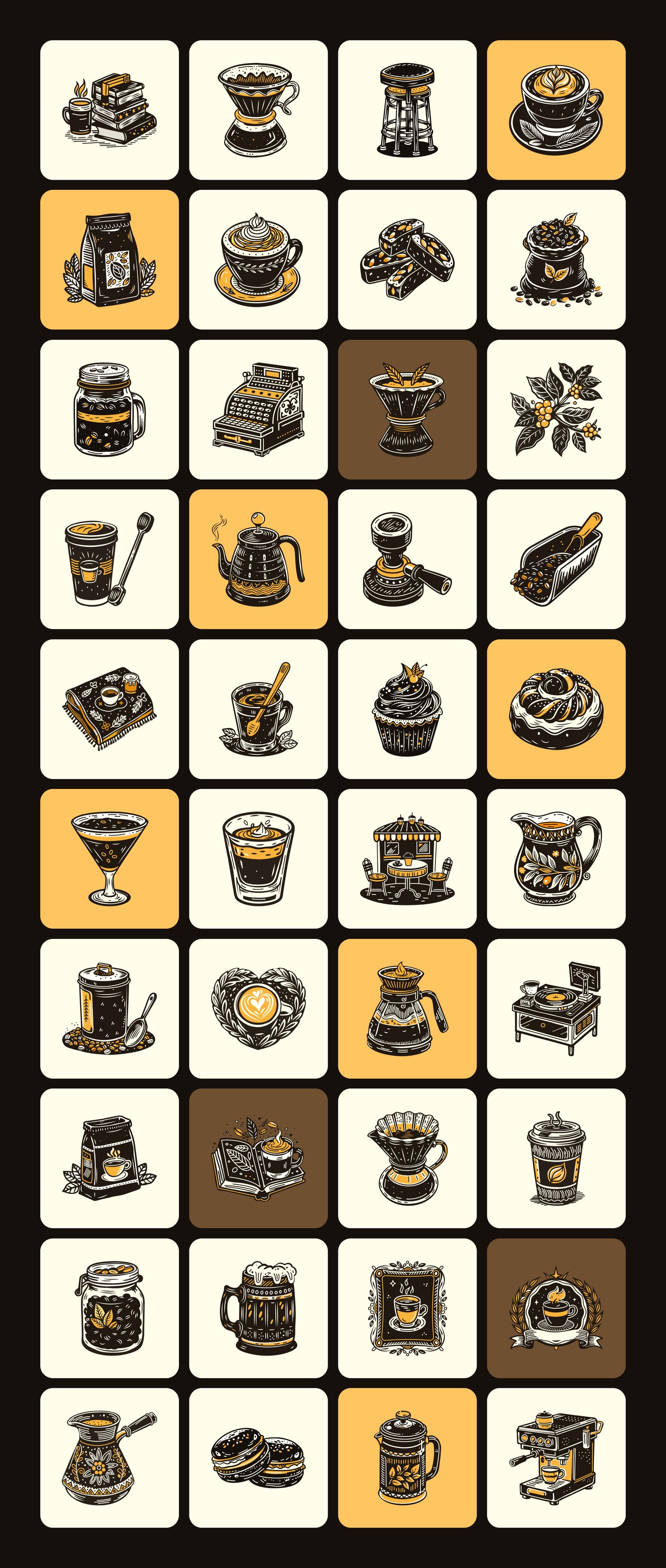 Vintage Coffee Vector Icons