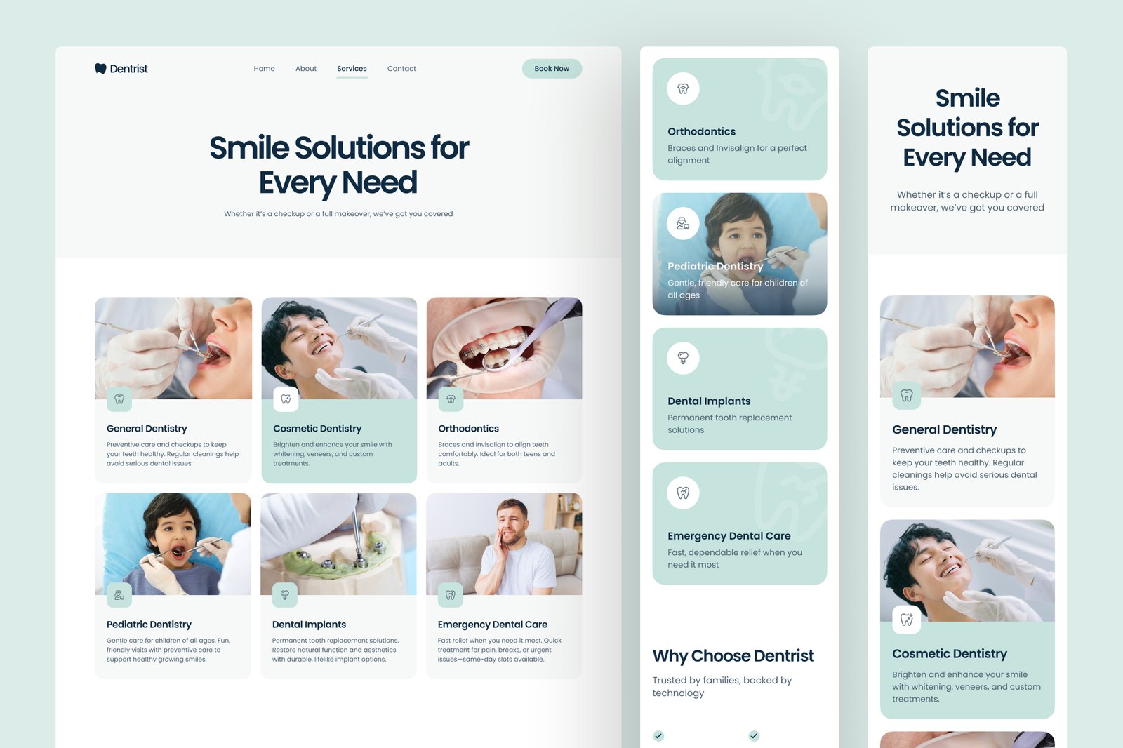 Dentrist - Dental Clinic Website UI Figma Template