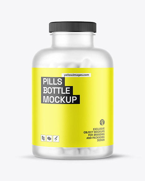 Frosted Pills Bottle Mockup