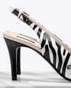 Pair of Glossy Slingbacks on Shoe Box Mockup
