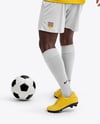 Afro-American Man Wearing Raglan Soccer Jersey and Shorts Mockup