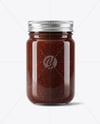 Glass Jar with Fig Jam Mockup