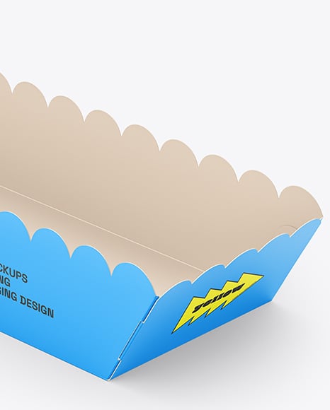 Paper Tray with Hot Dog Mockup