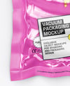 Glossy Plastic Flow-Pack with Sausages Mockup