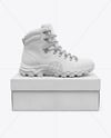 Hiking Boot on Shoe Box Mockup
