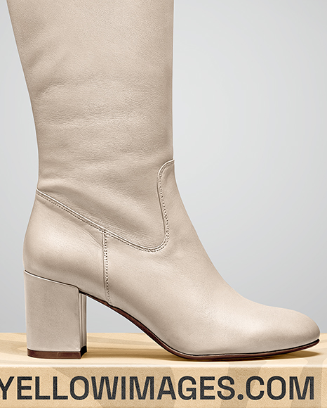 Women's High-Knee Boot on Shoe Box Mockup